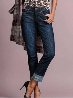 Cabi High Straight Dark Blue Denim Jeans Size 0